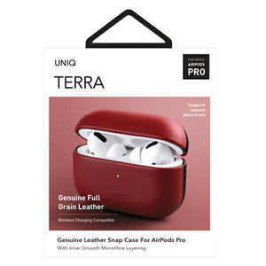Uniq Terra Genuine Leather case for AirPods Pro - red