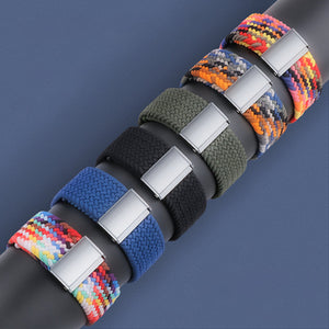 Braided Fabric Bracelet Strap Fabric Band for Apple Watch 38 / 40 / 41 mm - Black and White