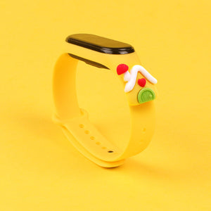 Strap Xmas for Xiaomi Mi Band 5 / 6 Christmas Silicone Strap Bracelet with House - Yellow