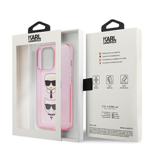 Karl Lagerfeld KLHCP13LKCTUGLP iPhone 13 Pro / 13 6,1" różowy/pink hardcase Glitter Karl's & Choupette