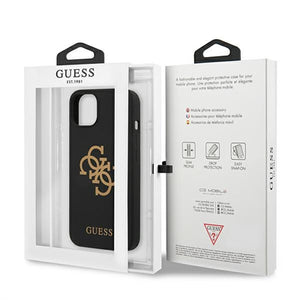 Guess GUHCP13SLS4GGBK iPhone 13 mini 5.4" black/black hard case Silicone 4G Logo
