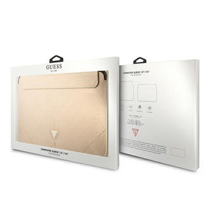 Guess Saffiano Triangle Logo case for a 14" laptop - beige
