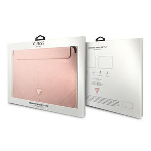 Guess Saffiano Triangle Logo case for a 14" laptop - pink