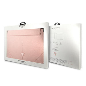 Guess Saffiano Triangle Logo case for a 16" laptop - pink