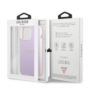 Guess GUHCP13LPSASBPU iPhone 13 Pro / 13 6.1" purple/purple Saffiano Hot Stamp & Metal Logo