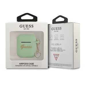 Guess GUA2LSCHSN AirPods cover green/green Silicone Charm Heart Collection