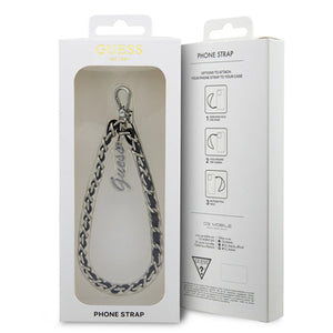 Guess GUSTSASSK Phone Strap black/black Chain Metal Logo Charm