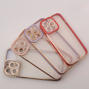 Fashion Case Case for iPhone 13 Pro Max Gold Frame Gel Cover Black