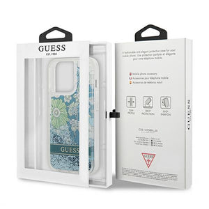 Guess GUHCP13LLFLSN iPhone 13 Pro / 13 6.1" green/green hardcase Flower Liquid Glitter