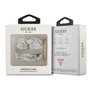 Guess GUA3HCHMAG AirPods 3 cover grey/grey Marble Strap Collection