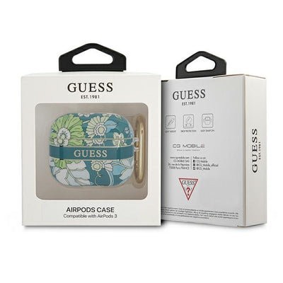 Guess GUA3HHFLN AirPods 3 cover green/green Flower Strap Collection