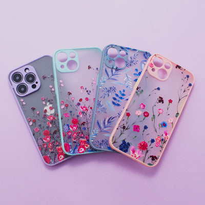 Design Case case for iPhone 13, blue flower cover