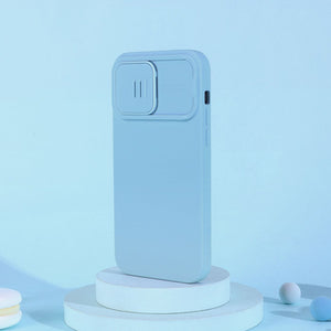 Nillkin CamShield Silky Silicone Case iPhone 14 Pro Max Silicone Cover with Camera Protector Blue