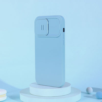 Nillkin CamShield Silky Silicone Case iPhone 14 Pro Max Silicone Cover with Camera Protector Blue