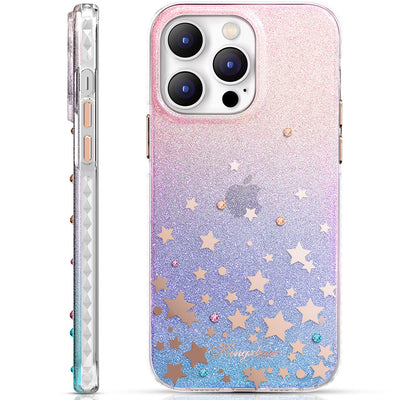 Kingxbar Heart Star Series case for iPhone 14 Plus case with zodiac stars