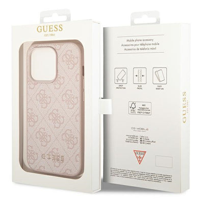 Guess 4G Metal Gold Logo Case for iPhone 14 Pro - Pink