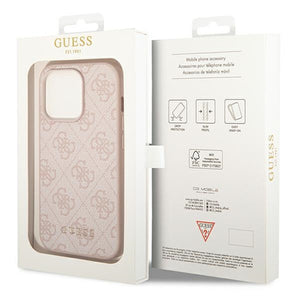 Guess 4G Metal Gold Logo Case for iPhone 14 Pro Max - Pink