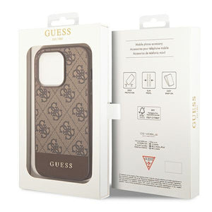 Guess GUHCP14LG4GLBR iPhone 14 Pro 6.1" brown/brown hard case 4G Stripe Collection