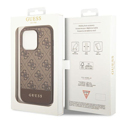 Guess GUHCP14XG4GLBR iPhone 14 Pro Max 6.7" brown/brown hard case 4G Stripe Collection