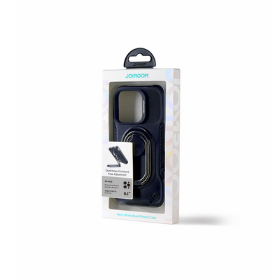 Joyroom Dual Hinge case for iPhone 14 Pro armored case with a stand and a ring holder black