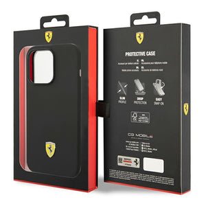 Ferrari FEHCP14LSIBBK iPhone 14 Pro 6.1" black/black hardcase Silicone Metal Logo