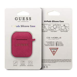 Guess GUACCSILGLFU AirPods cover fuchsia / fuchsia Silicone Glitter
