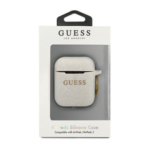 Guess GUACCSILGLWH AirPods cover white / white Silicone Glitter