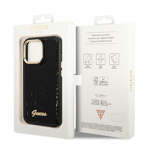Guess Croco Collection iPhone 14 Pro 6.1" Case - Black