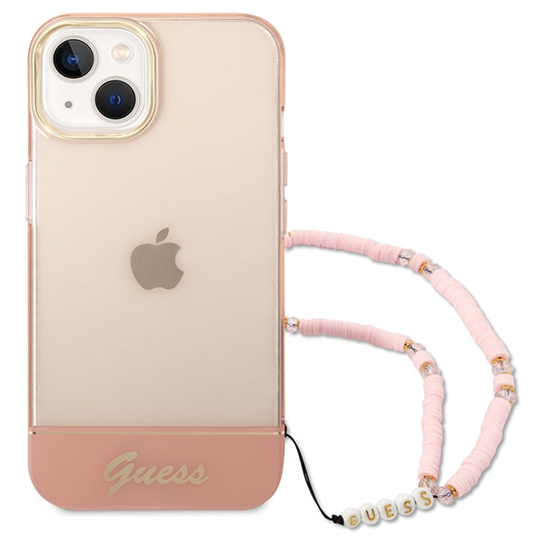 Guess GUHCP14MHGCOHP iPhone 14 Plus 6.7" pink/pink hardcase Translucent Pearl Strap