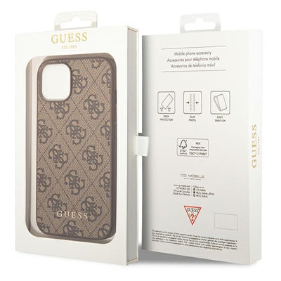 Guess GUHCP14SG4GFBR iPhone 14 6.1 "brown / brown hard case 4G Metal Gold Logo