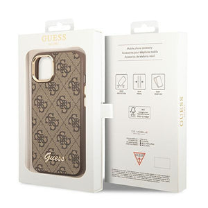 Guess GUHCP14SHG4SHW iPhone 14 6.1" brown/brown hard case 4G Vintage Gold Logo