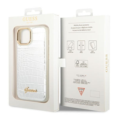 Guess GUHCP14SHGCRHS iPhone 14 6.1 "silver / silver hardcase Croco Collection