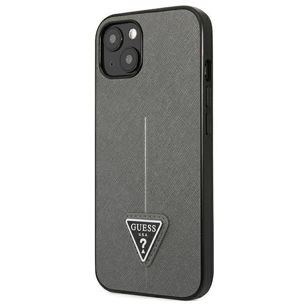 Guess GUHCP14SPSATLG iPhone 14 6.1 "silver / silver hardcase SaffianoTriangle Logo