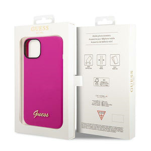 Guess GUHCP14SSLSMF iPhone 14 6.1" fuchsia/fuschia hard case Silicone Vintage Gold Logo