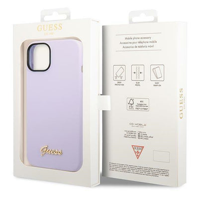 Guess GUHCP14SSLSMU iPhone 14 6.1" purple/purple hard case Silicone Vintage Gold Logo