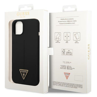 Guess GUHCP14SSLTGK iPhone 14 6.1" black/black hardcase Silicone Triangle