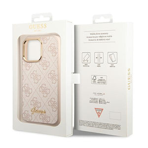 Guess 4G Vintage Gold Logo case for iPhone 14 Pro Max - pink