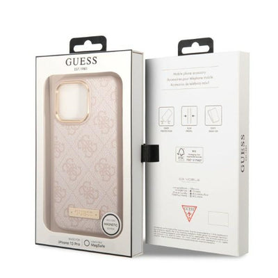 Guess GUHMP13LU4GPRP iPhone 13 Pro / 13 6.1 "pink / pink hard case 4G Logo Plate MagSafe