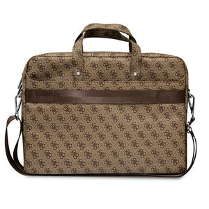 Guess Saffiano 4G Triangle Logo bag for a 16'' laptop - brown