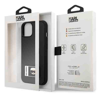 Karl Lagerfeld Ikonik Patch Case for iPhone 13 - Black