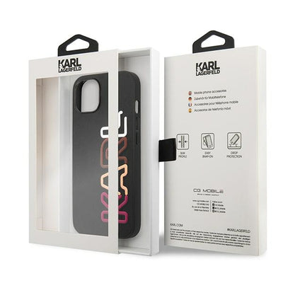 Karl Lagerfeld Multipink Brand iPhone 13 Case - Black