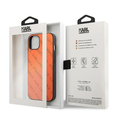 Karl Lagerfeld KLHCP13SPTLO iPhone 13 mini 5,4 "hardcase orange / orange Perforated Allover