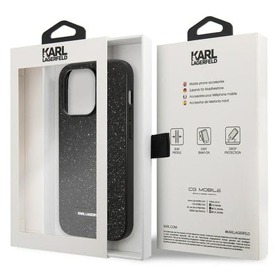 Karl Lagerfeld KLHCP14LG2ELK iPhone 14 Pro 6.1 "hardcase black / black Glitter Plaque Logo