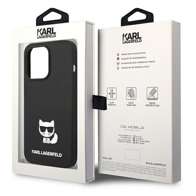 Karl Lagerfeld KLHCP14LSLCTBK iPhone 14 Pro 6.1 "hardcase black / black Silicone Choupette Body