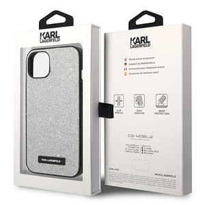 Karl Lagerfeld KLHCP14MG2ELS iPhone 14 Plus 6.7 "hardcase silver / silver Glitter Plaque Logo