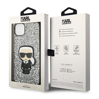 Karl Lagerfeld KLHCP14MGFKPG iPhone 14 Plus 6.7 "hardcase silver / silver Glitter Flakes Ikonik