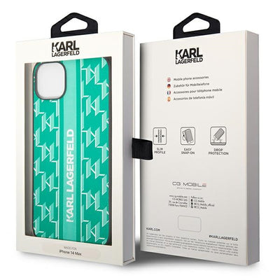 Karl Lagerfeld KLHCP14MPGKLSKN iPhone 14 Plus 6.7 "hardcase green / green Monogram Stripe