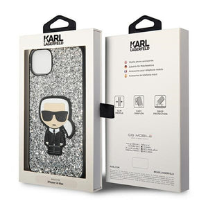 Karl Lagerfeld KLHCP14SGFKPG iPhone 14 6.1 "hardcase silver / silver Glitter Flakes Ikonik
