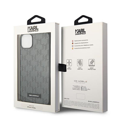 Karl Lagerfeld KLHCP14SSAKLHPG iPhone 14 6.1 "hardcase gray / gray Saffiano Mono Metal Logo