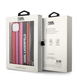 Karl Lagerfeld KLHCP14SSTSTP iPhone 14 6.1 "hardcase pink / pink Color Stripes Strap